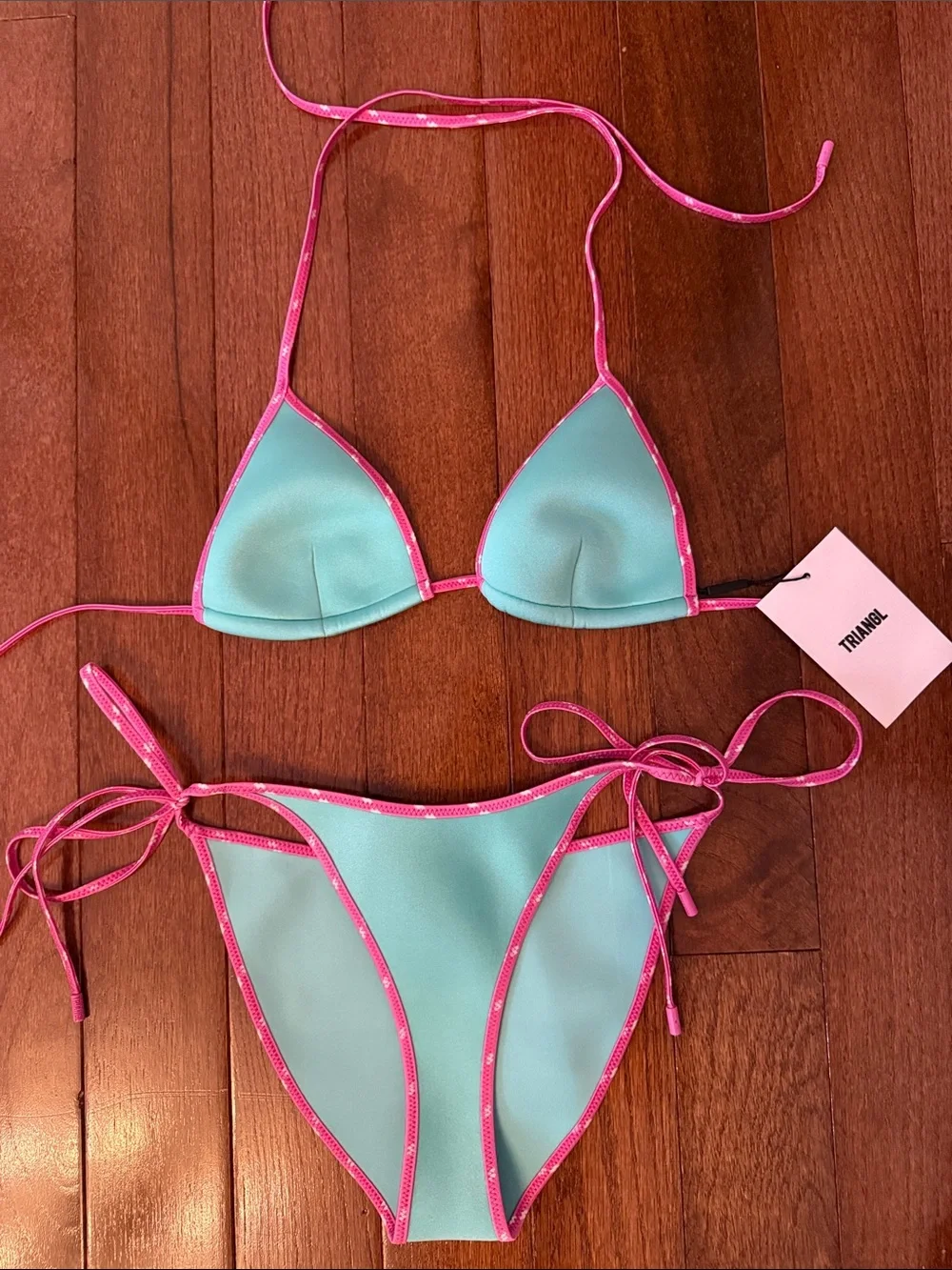 Triangl swimwear Turquoise & Hot Pink Triangle Bikini